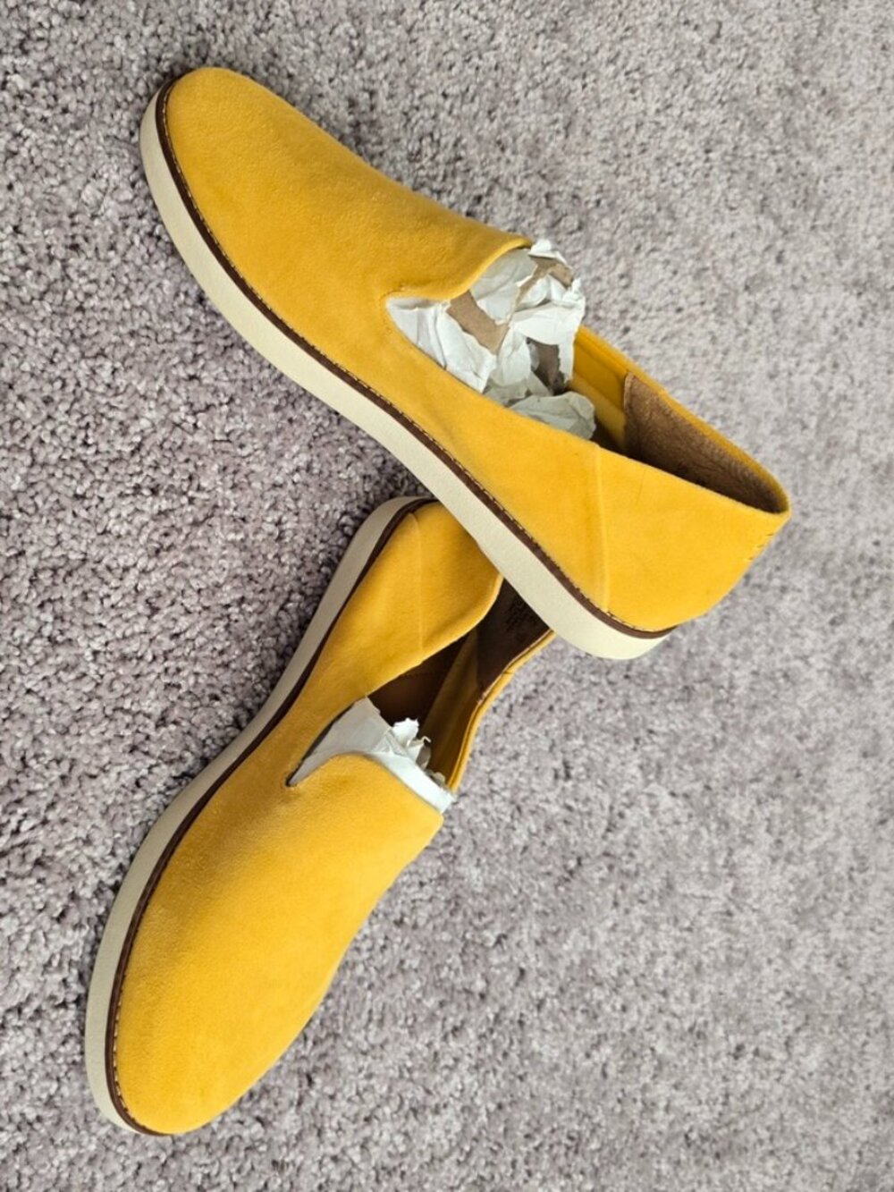 Franco Sarto Womens Iconic Slip on Loafers Yellow Suede Leather Sneakers 8.5